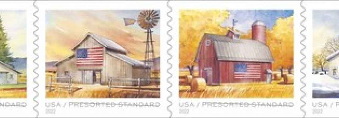 Postal Service Releases Flags on Barns Stamps