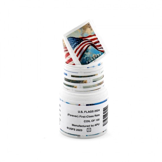 2024 U.S. Flags Forever Stamps Coil of 100