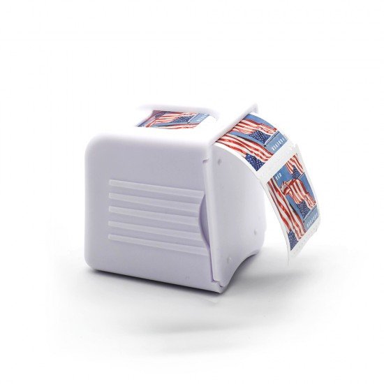 Postage Stamp Keeper Holder Desktop Dispenser Roll Storage (Includes 1 roll of US Flag Stamps, if you need other stamps, please note on the order)